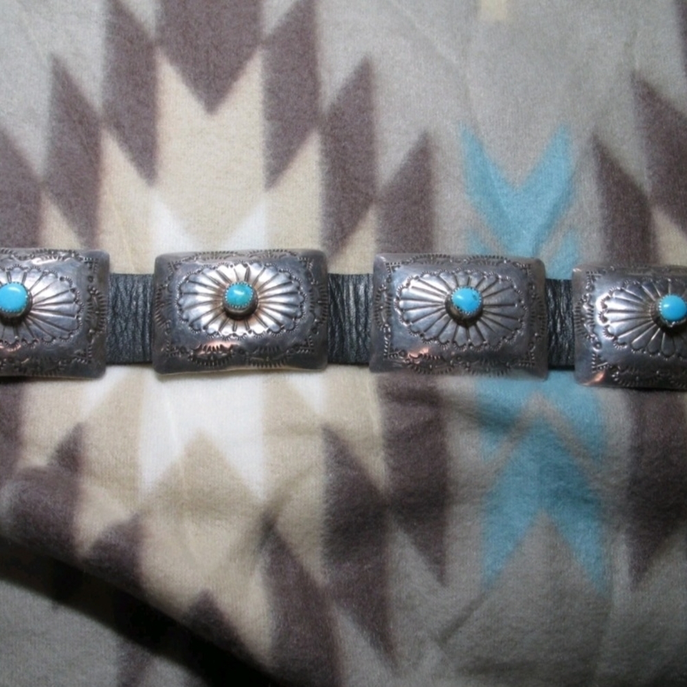 Sterling & Turquoise Concho Belt - Picture 8 of 13